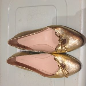Gold ballet flats